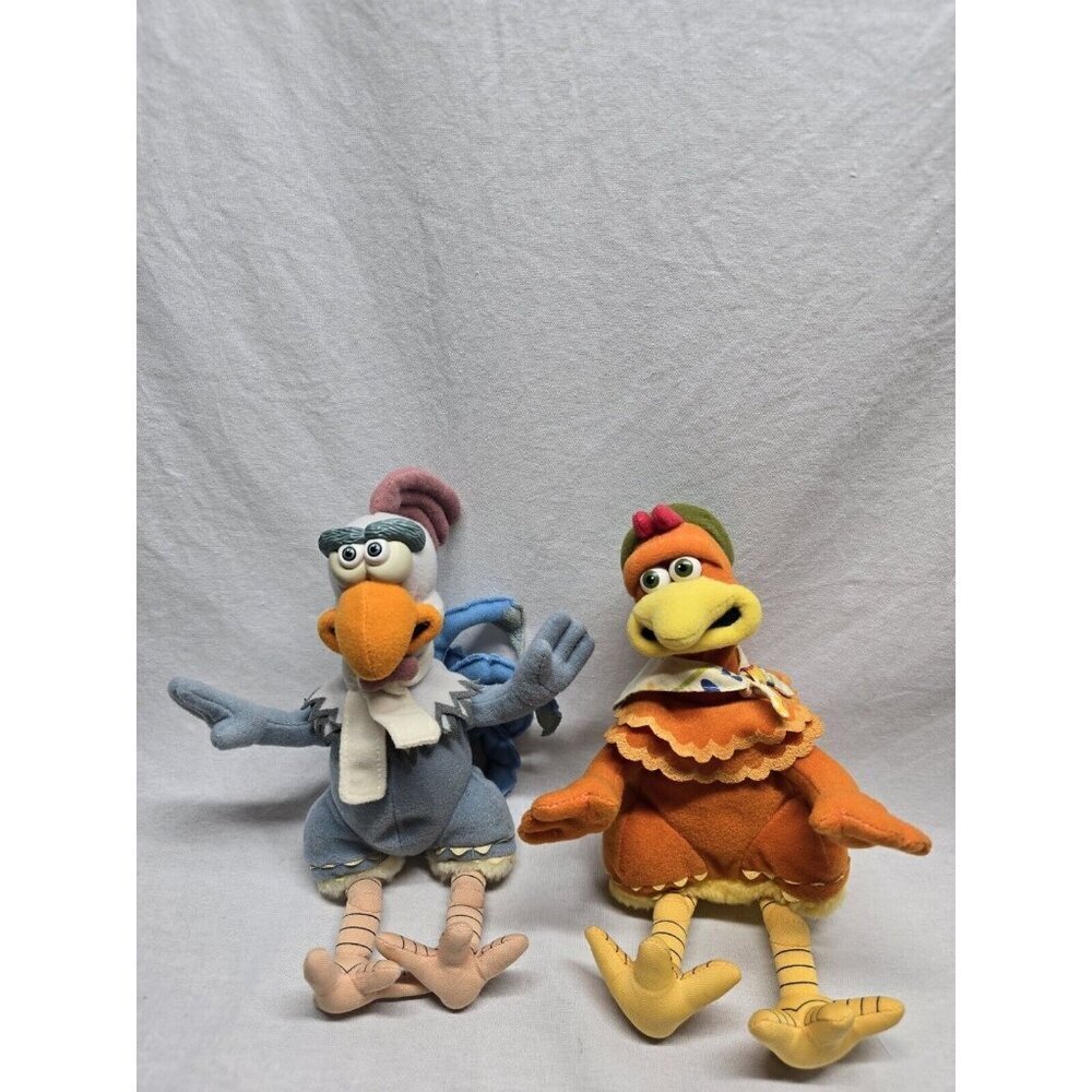 Vintage Dreamworks 2000 Chicken Run Ginger & Fowler Stuffed Beanie Plush Toy 9"